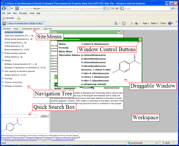 Screenshot of application interface